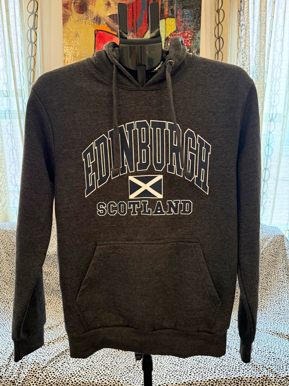 Edinburgh Scotland Graphic Hoodie Men’s S/M - Dark Gray
